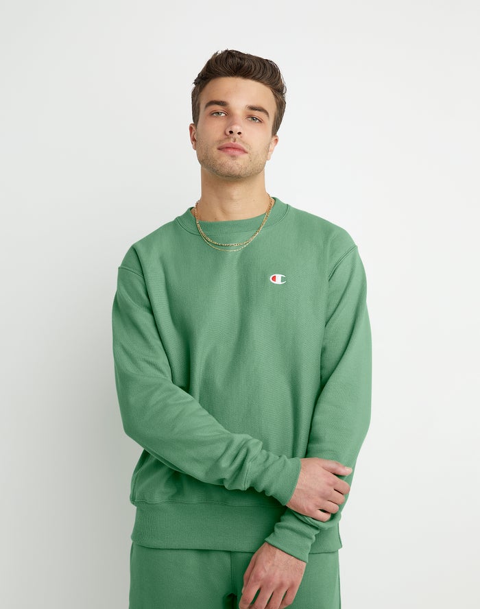 Champion Reverse Weave Crew Sweatshirt Heren - Groen - Belgie 7084MHEBX